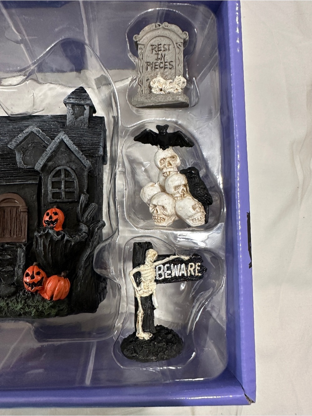 Haunted Grey & Black Halloween Haunted House Village Set New Set #2 - Picture 4 of 5